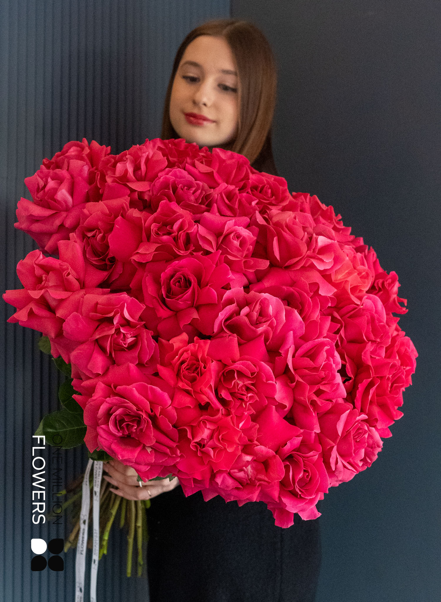 Букет из 35 французских роз "Пинк Флойд" Эквадор