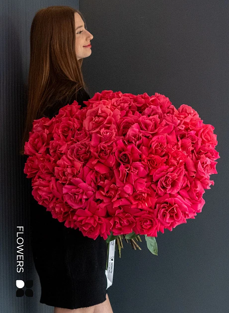 Букет из 51 французской розы "Пинк Флойд" Эквадор